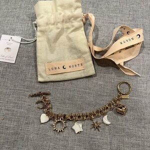 Luna Norte pearl charms heart bracelet